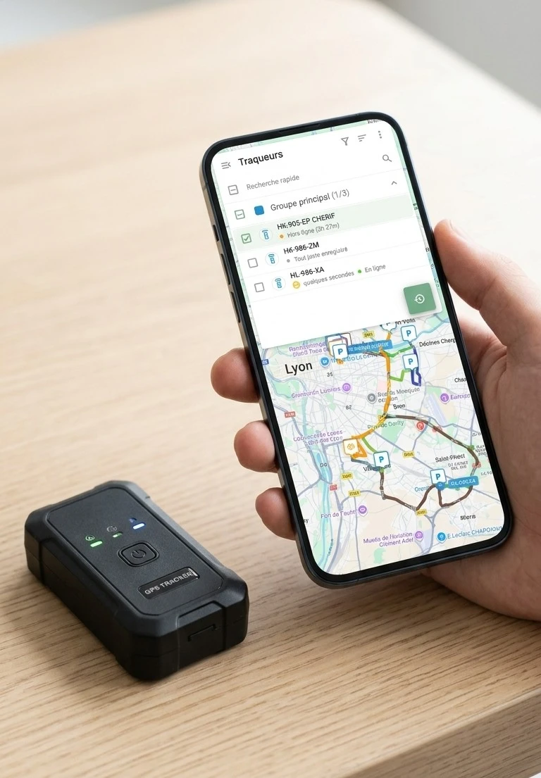 Boîtier traceur GPS Secure IT et suivi d'un véhicule sur l'application mobile